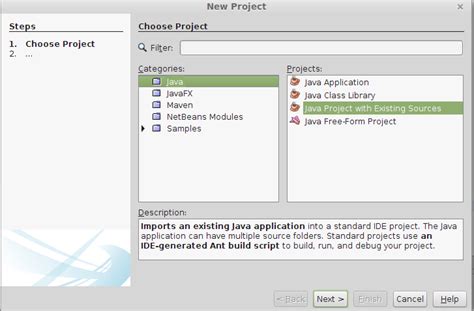 netbeans import source to project